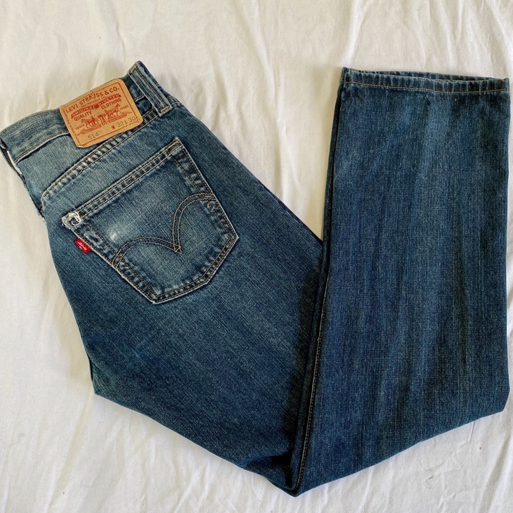 Levis 514 Slim Straight Med Wash Distressed Jean - Picture 14 of 16